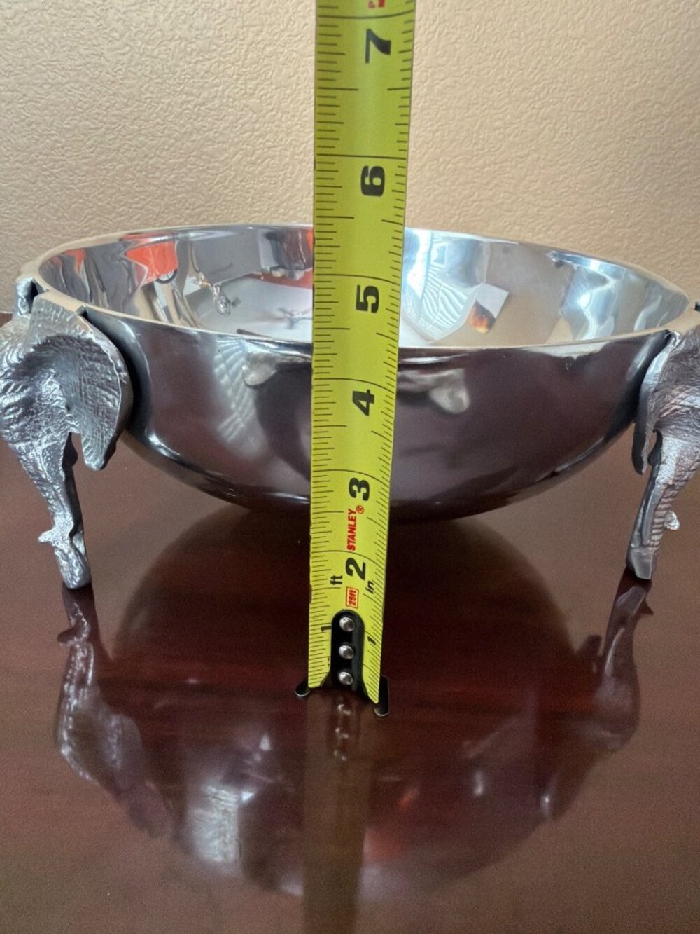 Vintage Aluminum Elephant Centerpiece Bowl with Servers Safari Wildlife Decor - Picture 14 of 16